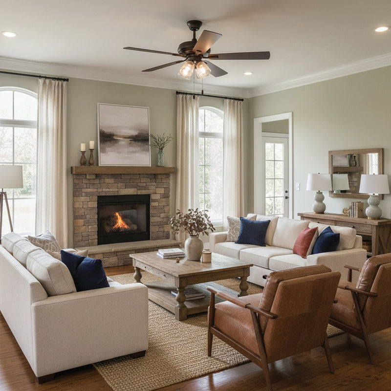 Eos 52" 5-Blade Clear 4 Light Ceiling Fan in Classic Bronze