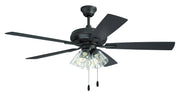 Eos 52" 5-Blade Clear 4 Light Ceiling Fan in Classic Bronze