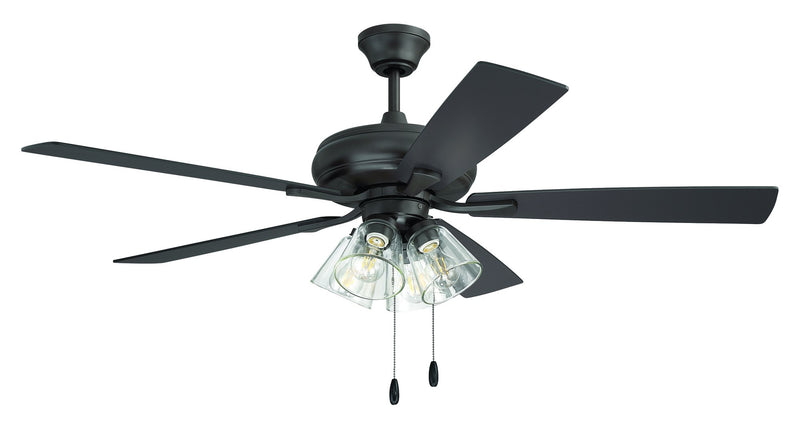Eos 52" 5-Blade Clear 4 Light Ceiling Fan in Classic Bronze