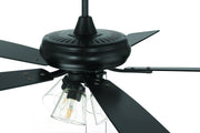 Eos 52" 5-Blade Clear 4 Light Ceiling Fan in Flat Black