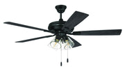 Eos 52" 5-Blade Clear 4 Light Ceiling Fan in Flat Black