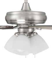 Eos 52" 5-Blade Frost 4 Light Ceiling Fan in Brushed Polished Nickel