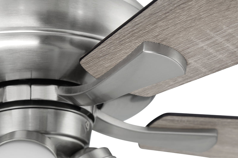 Eos 52" 5-Blade Frost 4 Light Ceiling Fan in Brushed Polished Nickel