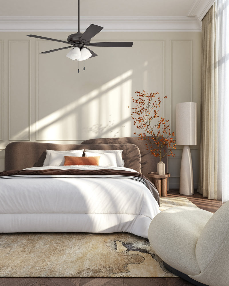 Eos 52" 5-Blade Frost 4 Light Ceiling Fan in Classic Bronze