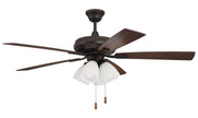 Eos 52" 5-Blade Frost 4 Light Ceiling Fan in Espresso