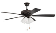 Eos 52" 5-Blade Frost 4 Light Ceiling Fan in Espresso