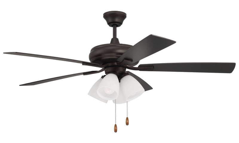 Eos 52" 5-Blade Frost 4 Light Ceiling Fan in Espresso