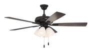 Eos 52" 5-Blade Frost 4 Light Ceiling Fan in Flat Black