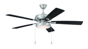 Eos 52" 5-Blade Ceiling Fan, LED Light Kit Included in Brushed Polished Nickel