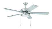 Eos 52" 5-Blade Ceiling Fan, LED Light Kit Included in Brushed Polished Nickel