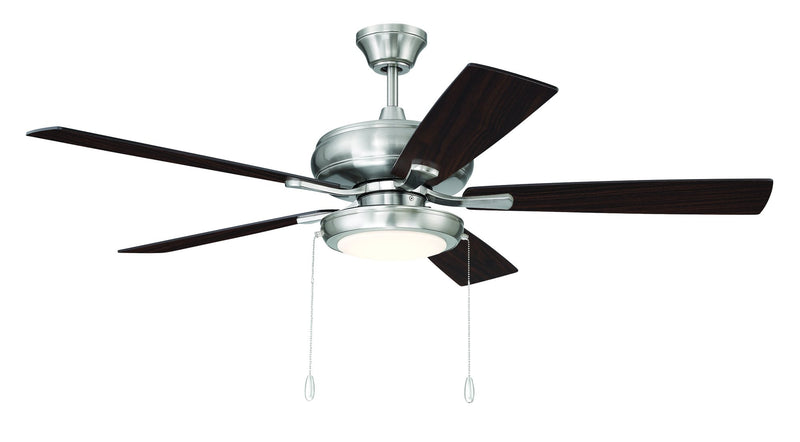 Eos 52" 5-Blade Ceiling Fan, LED Light Kit Included in Brushed Polished Nickel