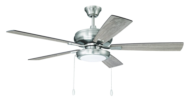 Eos 52" 5-Blade Ceiling Fan, LED Light Kit Included in Brushed Polished Nickel