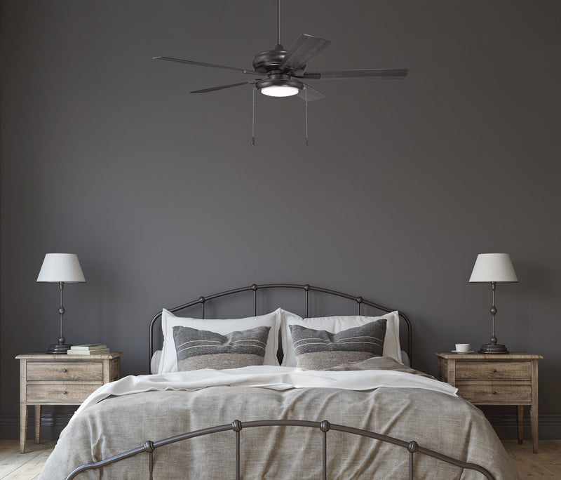 Eos 52" 5-Blade Ceiling Fan, LED Light Kit Included in Flat Black