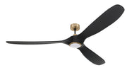 Envy 72" 3-Blade Indoor/Outdoor Ceiling Fan in Flat Black/Satin Brass