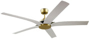 Fonz 65" 5-Blade Ceiling Fan in Satin Brass