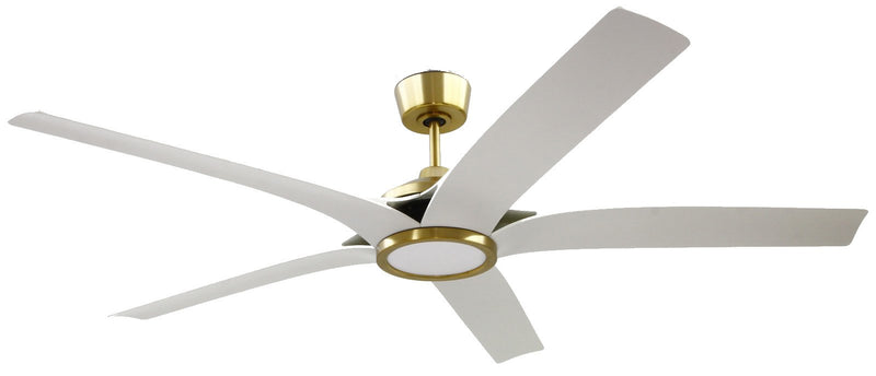Fonz 65" 5-Blade Ceiling Fan in Satin Brass