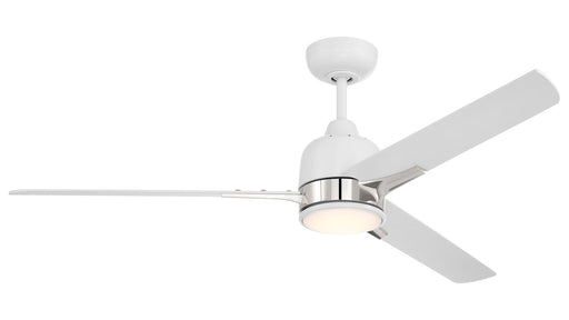 Fuller 52" 3-Blade Ceiling Fan in White/Polished Nickel
