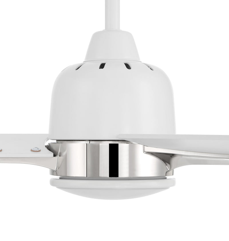 Fuller 52" 3-Blade Ceiling Fan in White/Polished Nickel