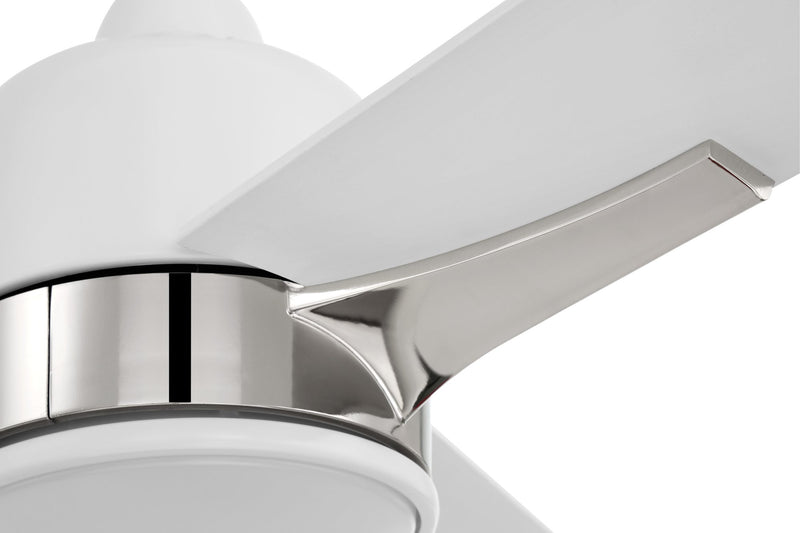 Fuller 52" 3-Blade Ceiling Fan in White/Polished Nickel