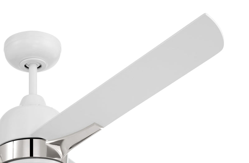 Fuller 52" 3-Blade Ceiling Fan in White/Polished Nickel
