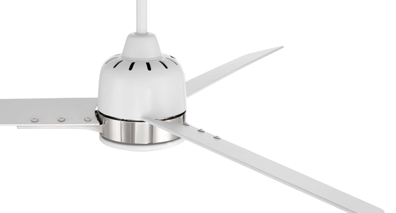 Fuller 52" 3-Blade Ceiling Fan in White/Polished Nickel