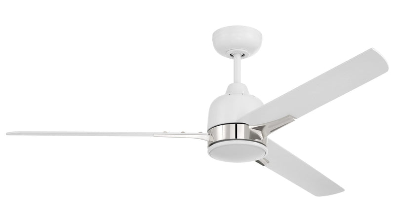 Fuller 52" 3-Blade Ceiling Fan in White/Polished Nickel