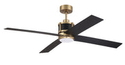 Gregory 56" 4-Blade Ceiling Fan in Satin Brass