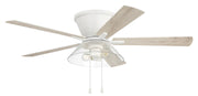 Insight 52" 5-Blade Ceiling Fan Brushed Nickel Finish in White