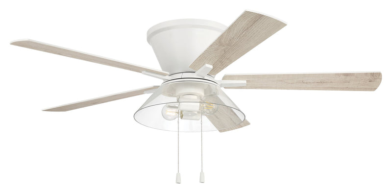 Insight 52" 5-Blade Ceiling Fan Brushed Nickel Finish in White