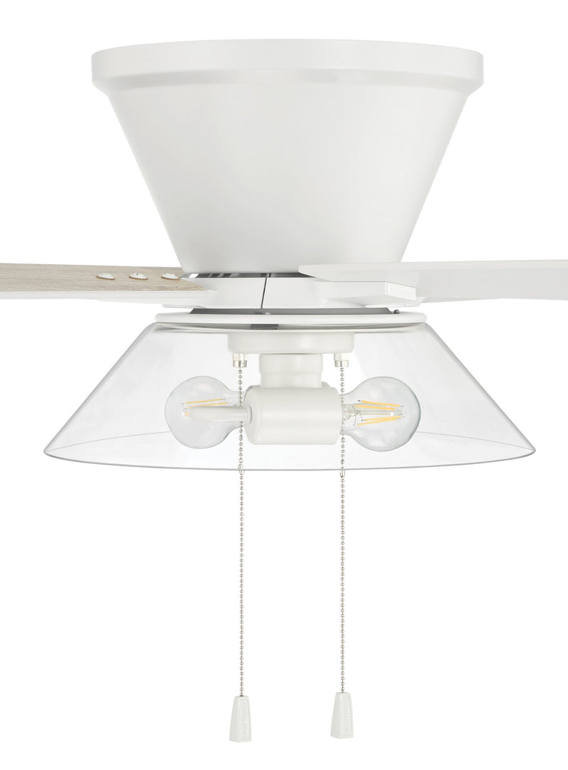Insight 52" 5-Blade Ceiling Fan Brushed Nickel Finish in White