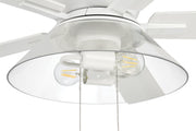 Insight 52" 5-Blade Ceiling Fan Brushed Nickel Finish in White