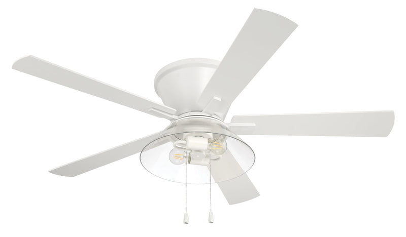 Insight 52" 5-Blade Ceiling Fan Brushed Nickel Finish in White