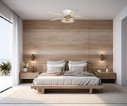 Insight 52" 5-Blade Ceiling Fan Brushed Nickel Finish in White/Satin Brass