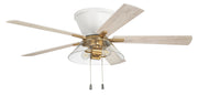 Insight 52" 5-Blade Ceiling Fan Brushed Nickel Finish in White/Satin Brass