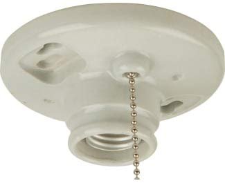 Keyless 1 Light 4" Lamp Holder in White