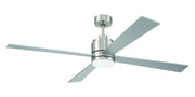 McCoy 60" 4-Blade Ceiling Fan in Brushed Polished Nickel
