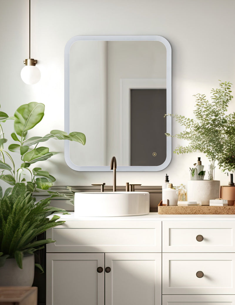 24" x 30" Back Lit LED Mirror in White