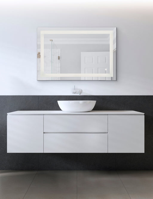 48" x 32" Front Lit LED Mirror in White