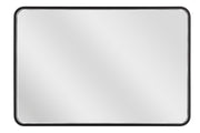 Monica 24"x 36" Framed Rounded Rectangular Edge Lit LED Mirror in Flat Black