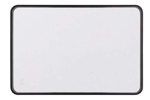 Monica 24"x 36" Framed Rounded Rectangular Edge Lit LED Mirror in Flat Black