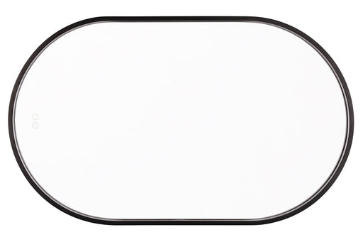 Rachel 24"x 40" Framed Oval Edge Lit LED Mirror in Flat Black