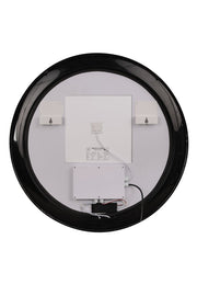 Ross 32" Framed Round Front Lit LED Mirror in Flat Black