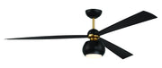 Otto 60" 3-Blade Ceiling Fan in Flat Black/Satin Brass