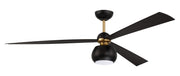 Otto 60" 3-Blade Ceiling Fan in Flat Black/Satin Brass