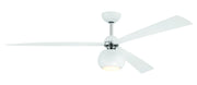 Otto 60" 3-Blade Ceiling Fan in White/Polished Nickel