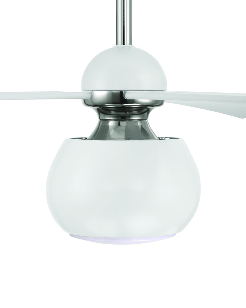 Otto 60" 3-Blade Ceiling Fan in White/Polished Nickel