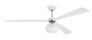 Otto 60" 3-Blade Ceiling Fan in White/Polished Nickel
