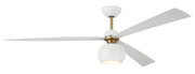 Otto 60" 3-Blade Ceiling Fan in White/Satin Brass