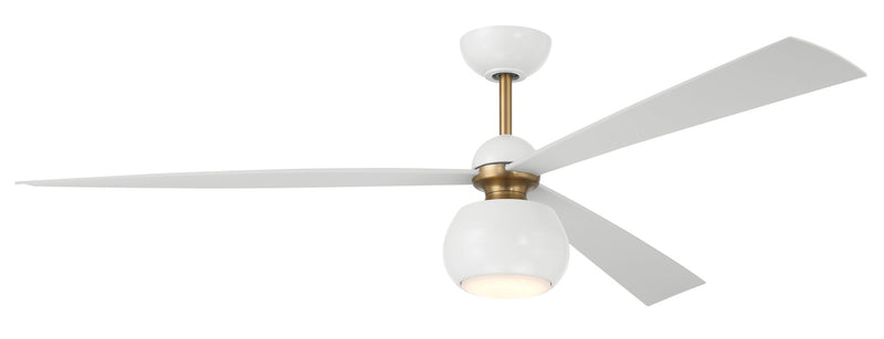 Otto 60" 3-Blade Ceiling Fan in White/Satin Brass