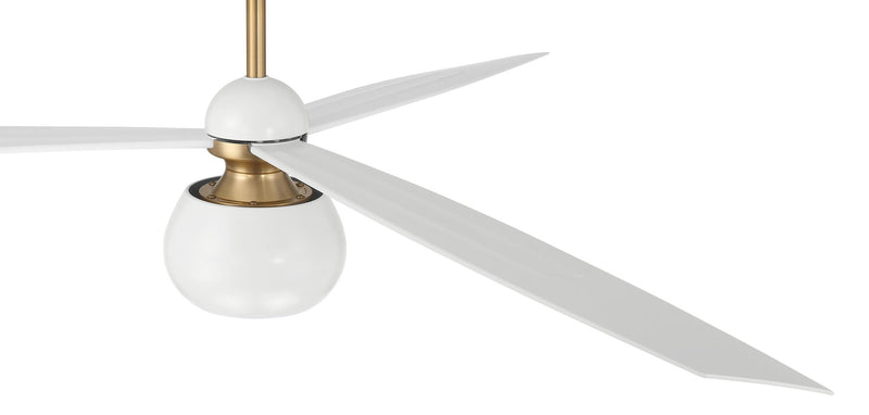 Otto 60" 3-Blade Ceiling Fan in White/Satin Brass